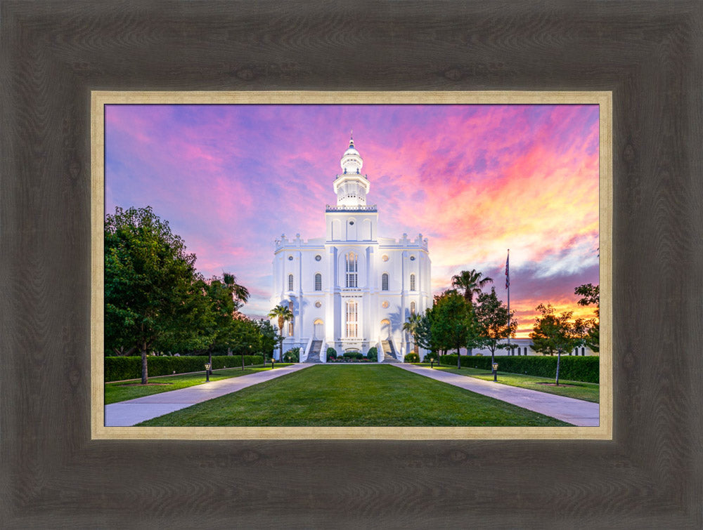 St. George Temple- Sunburst Sunset by Lance Bertola