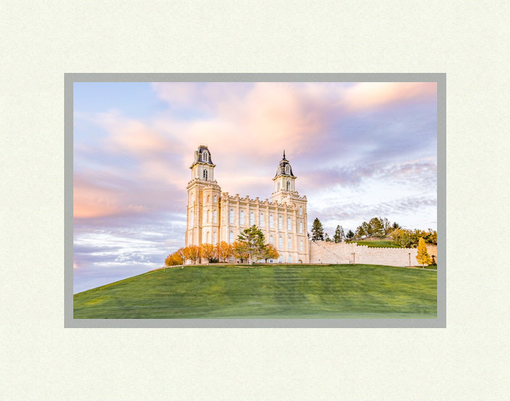 Manti Utah Temple - Pastel Sky by Lance Bertola