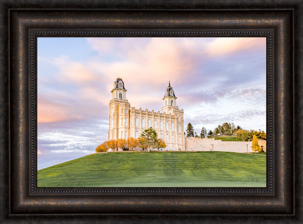 Manti Utah Temple - Pastel Sky by Lance Bertola