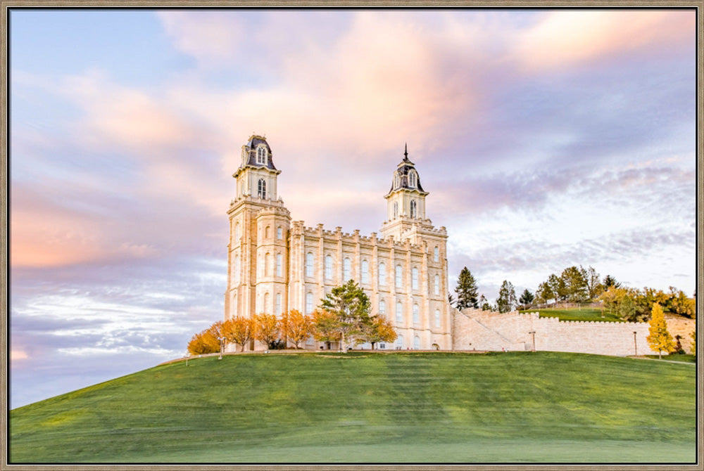 Manti Utah Temple - Pastel Sky by Lance Bertola