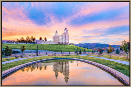 Manti Utah Temple - Reflection Pool by Lance Bertola