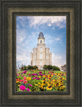 Manti Utah Temple - Summer Flowers by Lance Bertola