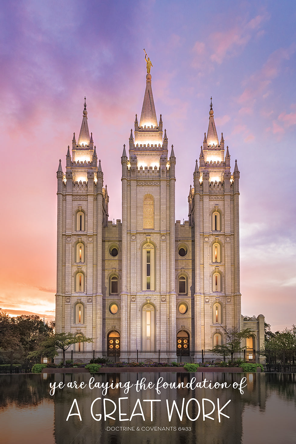 Salt Lake City Temple - Glimmer of Hope "Great Work" 12x18 repositionable poster