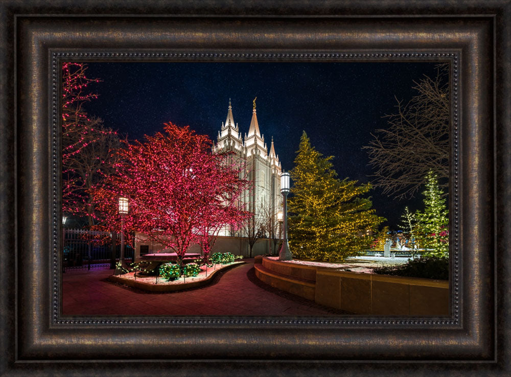 Salt Lake Temple - Christmas Pathway by Lance Bertola