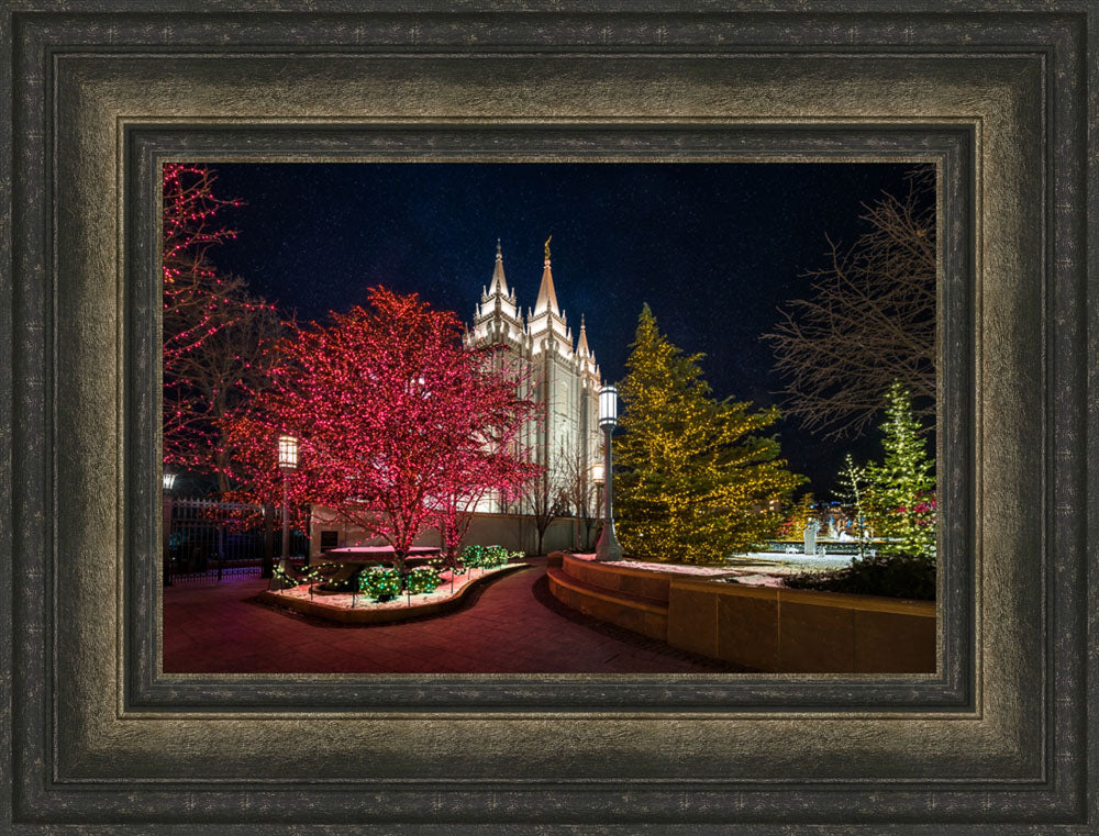 Salt Lake Temple - Christmas Pathway by Lance Bertola