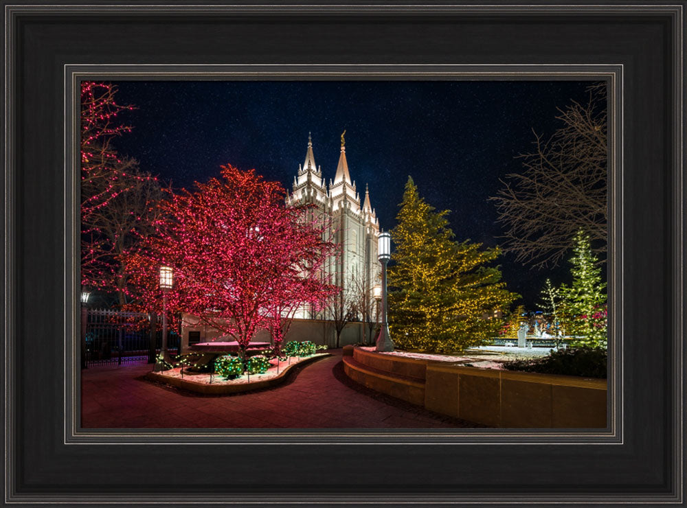 Salt Lake Temple - Christmas Pathway by Lance Bertola