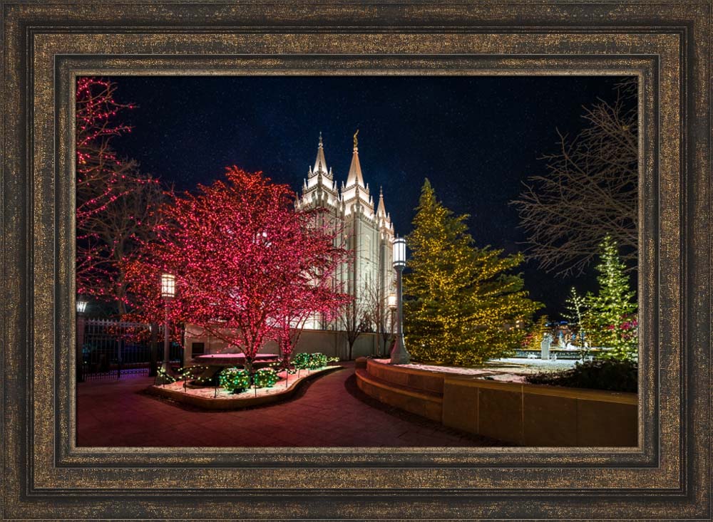 Salt Lake Temple - Christmas Pathway by Lance Bertola