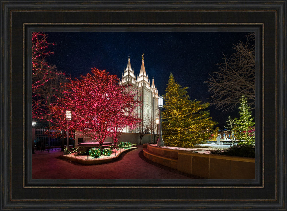 Salt Lake Temple - Christmas Pathway by Lance Bertola