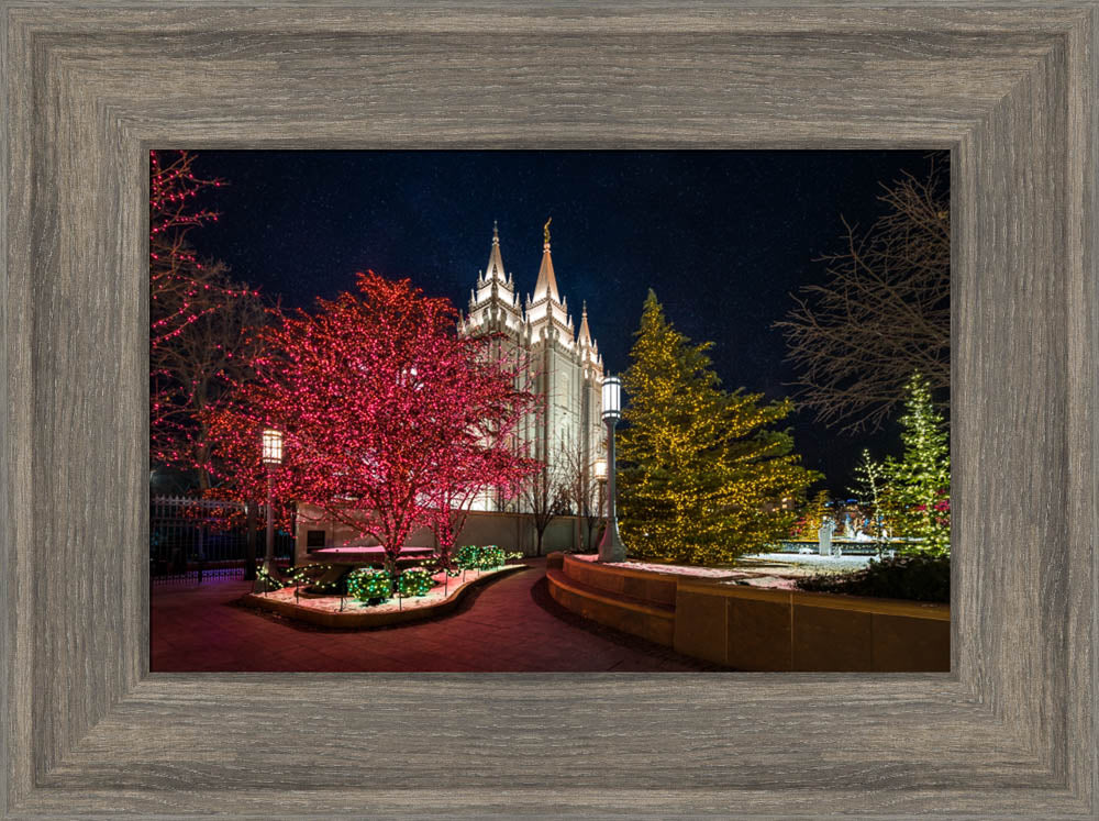 Salt Lake Temple - Christmas Pathway by Lance Bertola