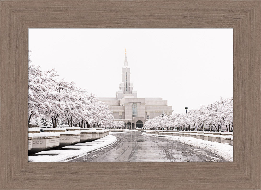 Bountiful Temple - In the Snow by Lance Bertola