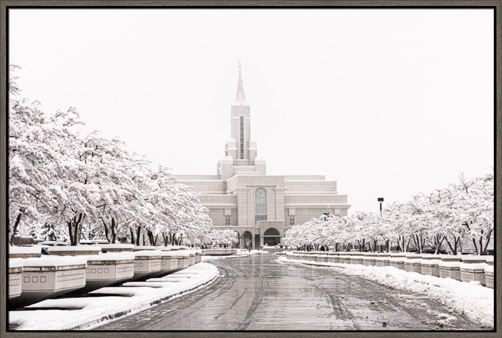 Bountiful Temple - In the Snow by Lance Bertola