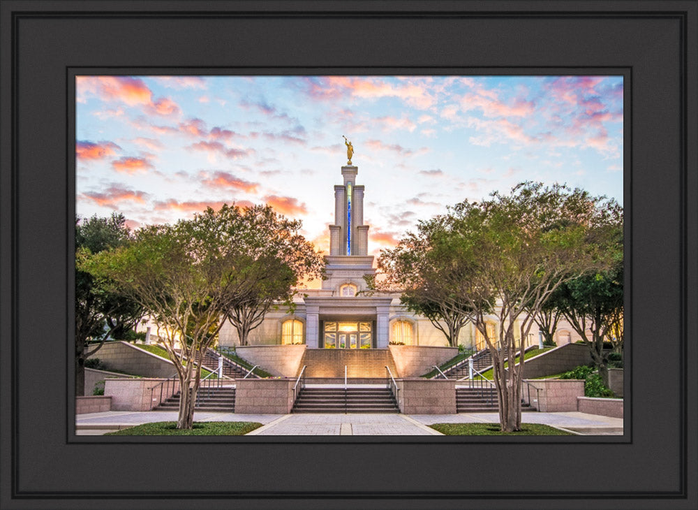 San Antonio Temple - Sunburst Sunset by Lance Bertola