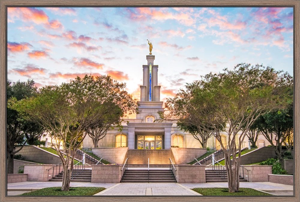 San Antonio Temple - Sunburst Sunset by Lance Bertola