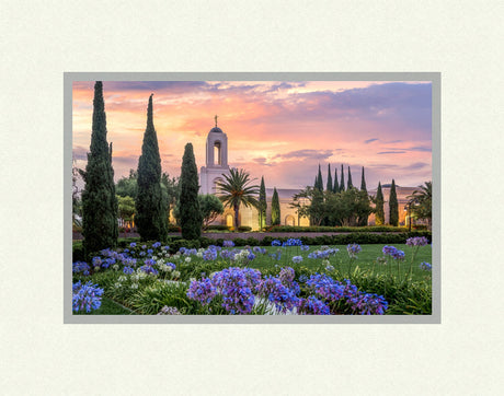 Newport Beach Temple - Flower Pathway by Lance Bertola