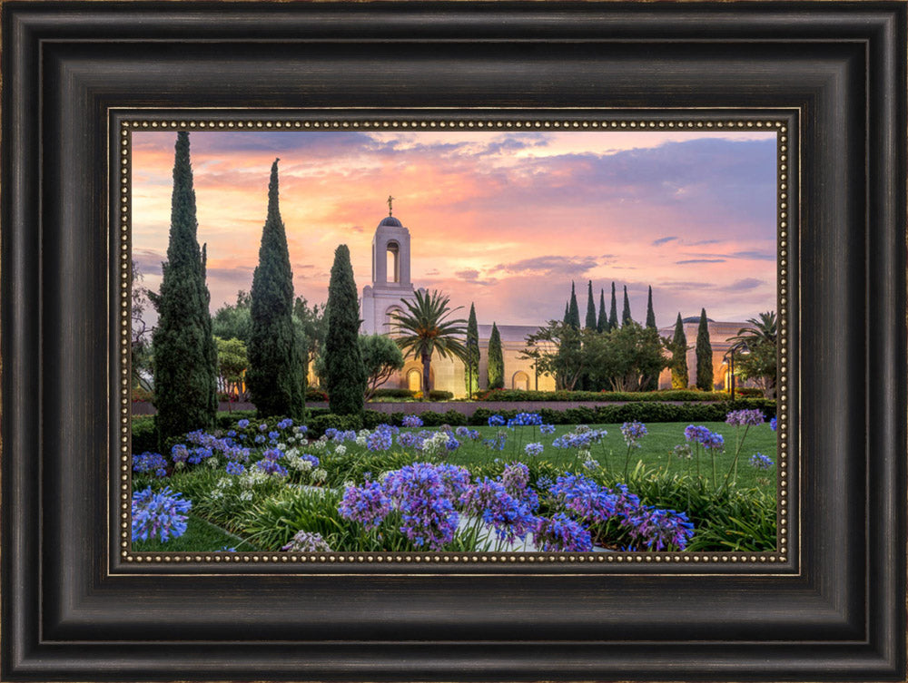 Newport Beach Temple - Flower Pathway by Lance Bertola