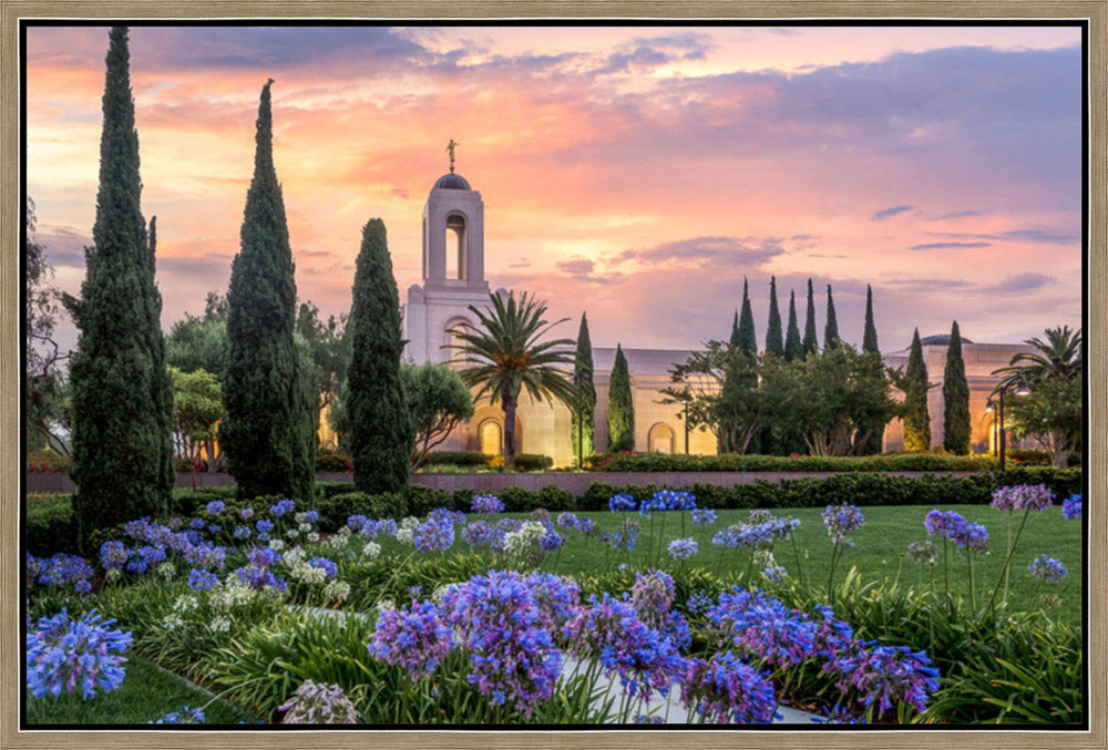 Newport Beach Temple - Flower Pathway by Lance Bertola