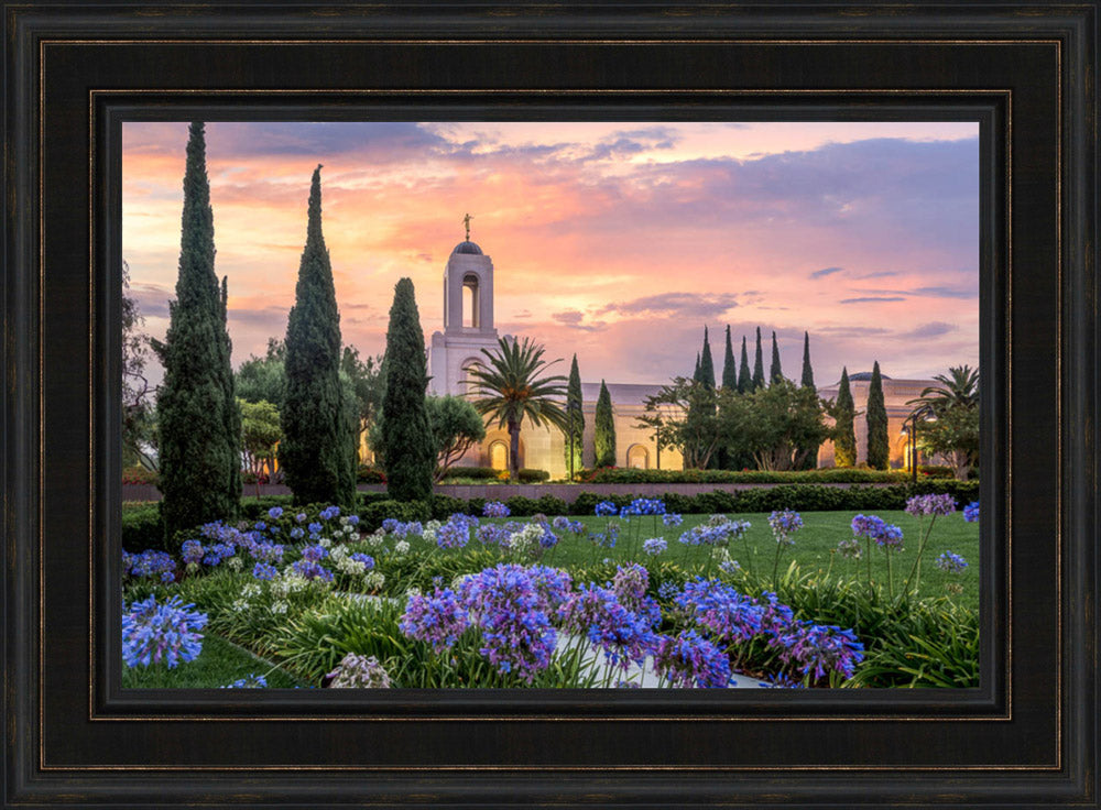 Newport Beach Temple - Flower Pathway by Lance Bertola