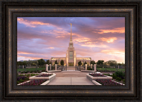 Gila Valley Arizona Temple - Vibrant Sunset by Lance Bertola