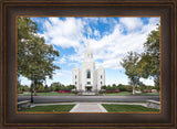 Brigham City Utah Temple - Clouds Blue Sky in the Morning by Lance Bertola