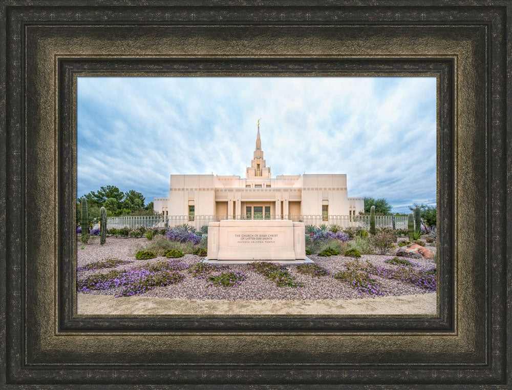 Phoenix Arizona Temple - Purple Flower Pathway by Lance Bertola