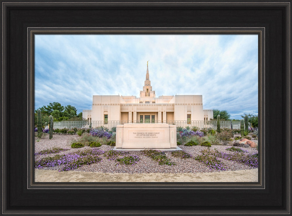 Phoenix Arizona Temple - Purple Flower Pathway by Lance Bertola