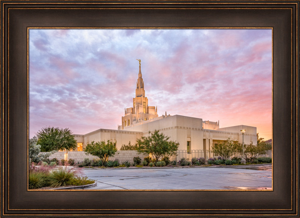 Phoenix Arizona Temple - Sunset Burst by Lance Bertola