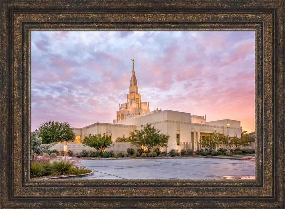 Phoenix Arizona Temple - Sunset Burst by Lance Bertola