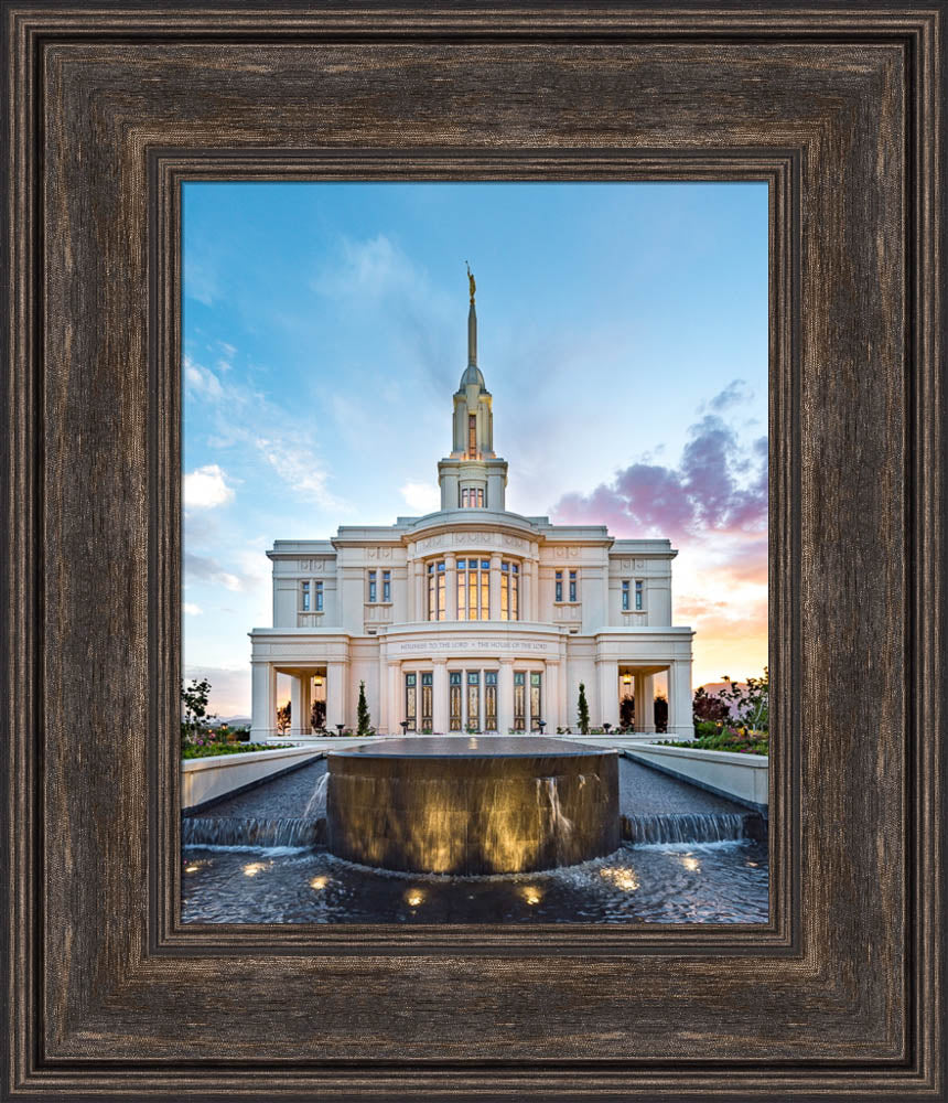 Payson Temple - Fountain by Lance Bertola