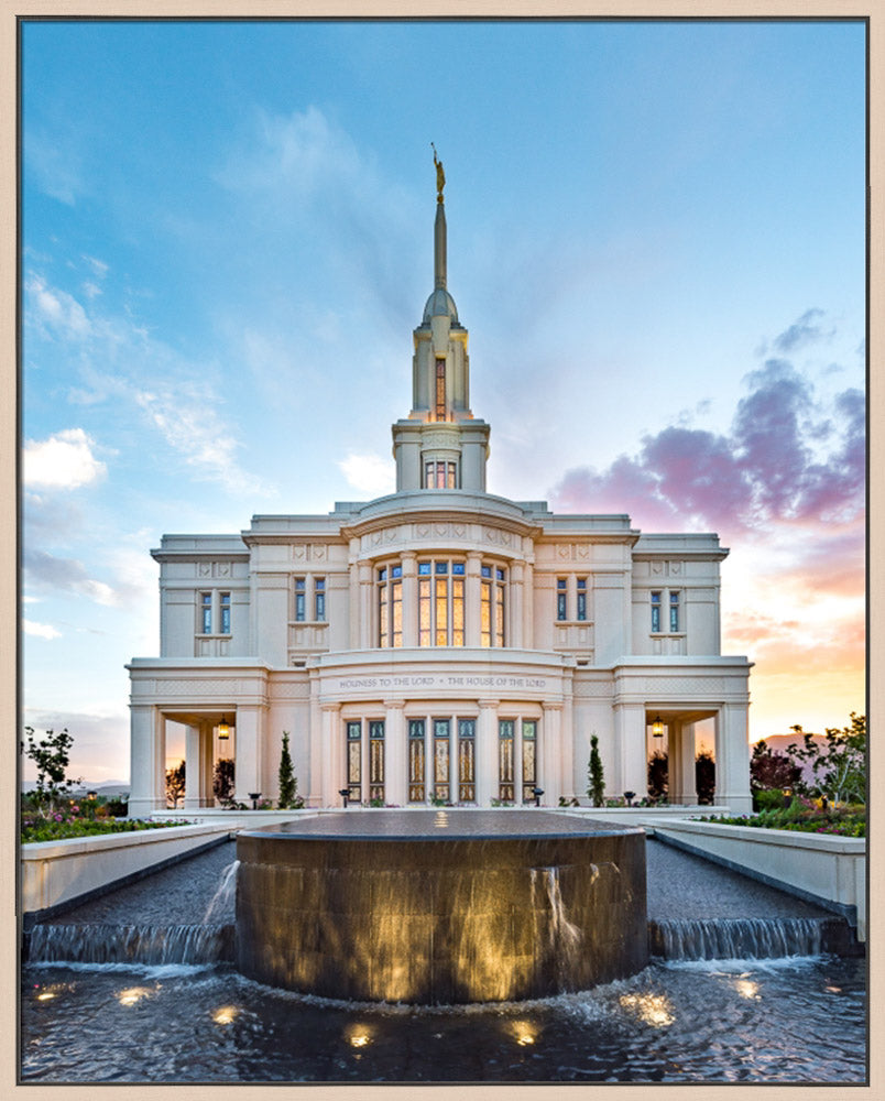 Payson Temple - Fountain by Lance Bertola