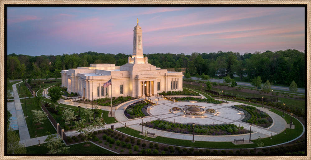 Indianapolis Temple - Sunrise Panorama by Lance Bertola
