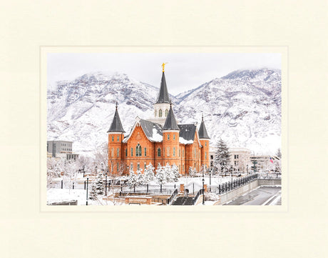 Provo City Center Temple - Winter Snowfall Canyon View by Lance Bertola