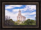 Cedar City Utah Temple - Cloudy Blue Sky Landscape by Lance Bertola