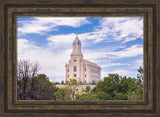 Cedar City Utah Temple - Cloudy Blue Sky Landscape by Lance Bertola