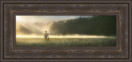 Young Joseph Smith walking towards a grove of trees. art 7