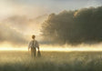 Young Joseph Smith walking towards a grove of trees. art 2