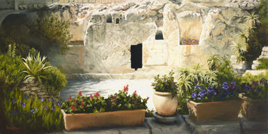 The empty garden tomb after Jesus arose on the third day. 