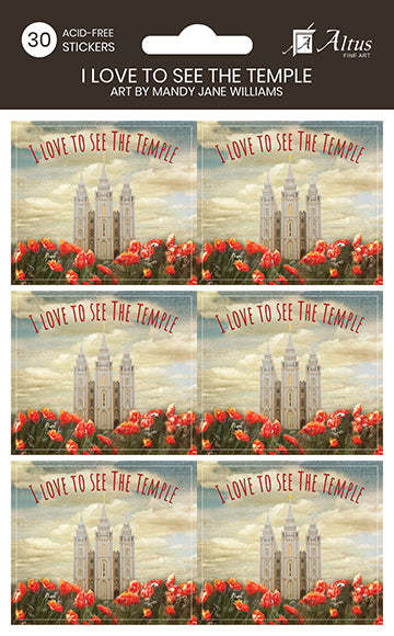 I Love To See The Temple sticker set pack of 30