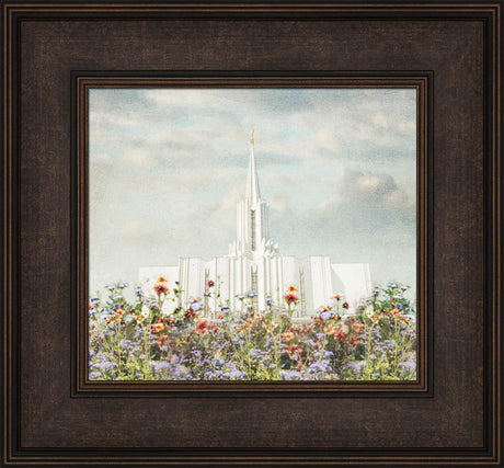 Jordan River Temple - Floral Pastel by Mandy Jane Williams