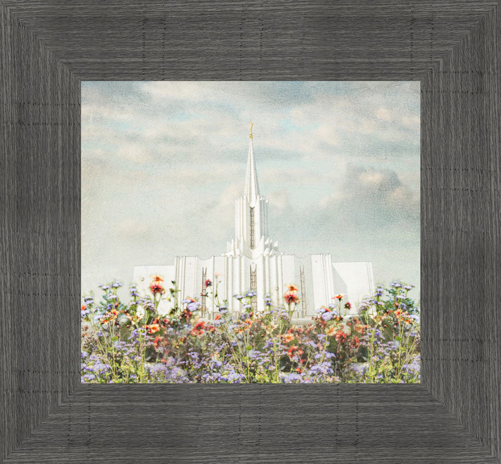 Jordan River Temple - Floral Pastel by Mandy Jane Williams