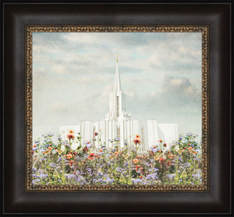 Jordan River Temple - Floral Pastel by Mandy Jane Williams