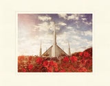 Boise Temple - Red Roses by Mandy Jane Williams