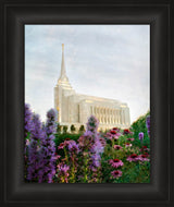 Rexburg Temple: Summer Flowers by Mandy Jane Williams