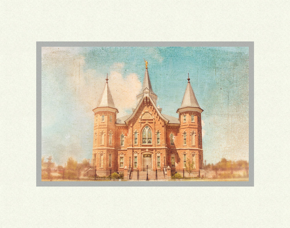 Provo City Center Temple - Blue Antique by Mandy Jane Williams