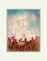 Star Valley Wyoming Temple with Indian Paintbrush by Mandy Jane Williams