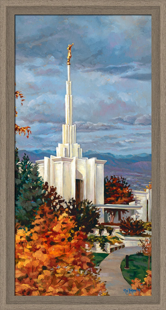 Denver Temple - In Autumn by Megan Rieker
