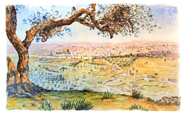Painting of Old Jerusalem  landscape.