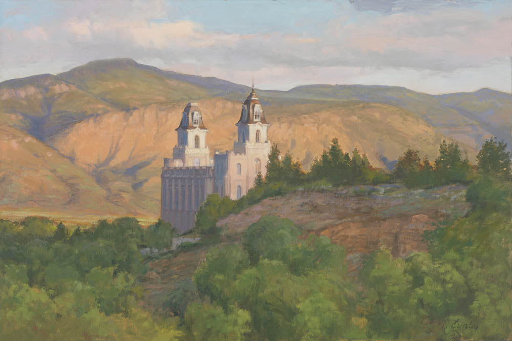 Manti Temple - Sunrise by Linda Curley Christensen