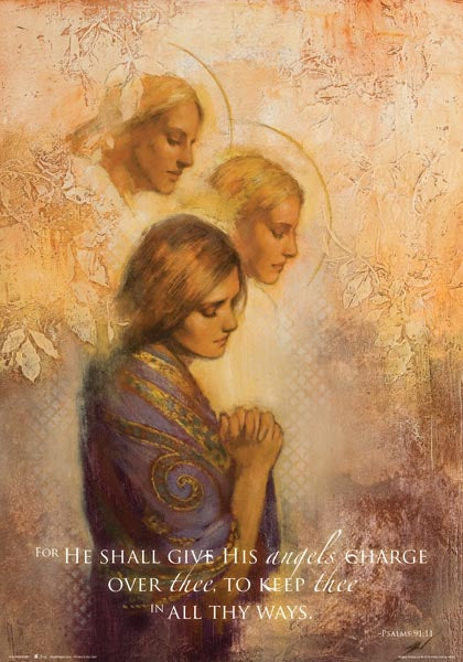 For He shall give His angels charge over thee... - 14x20 poster featuring Angels Among Us by Annie Henrie (Special)