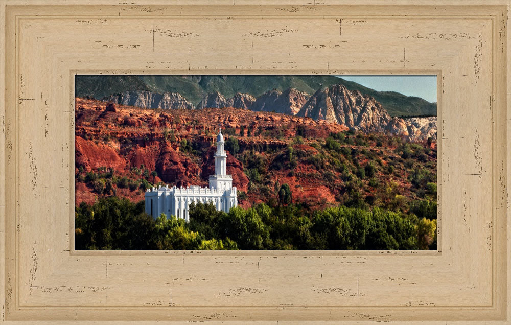 St George Temple - Red Rock by Robert A Boyd