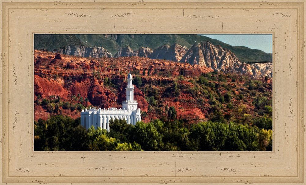 St George Temple - Red Rock by Robert A Boyd